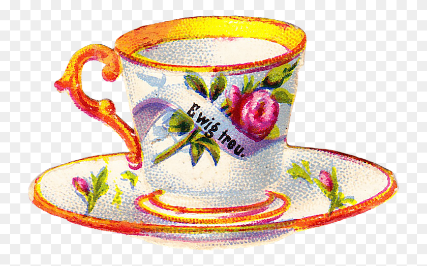 730x463 Belle Epoque Tea Cup No Vintage Tea Cup Scrap, Clothing, Apparel, Saucer HD PNG Download