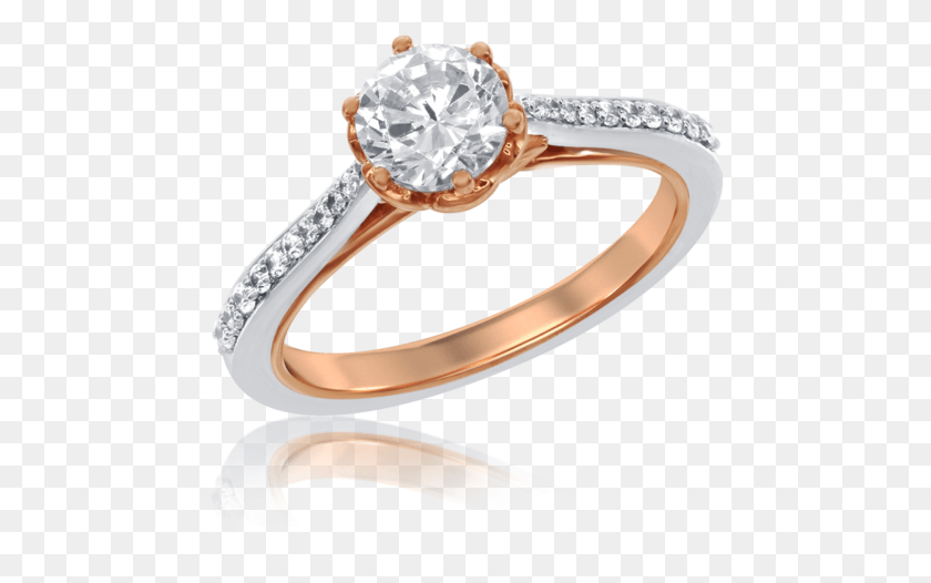 466x466 Belle Long Stem Rose Engagement Ring In 14k White And Ring, Jewelry, Accessories, Accessory HD PNG Download