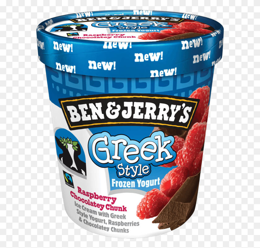 608x742 Ben Jerry S Greek Style Raspberry Chocolatey Chu Greek Style Ben And, Dessert, Food, Yogurt HD PNG Download