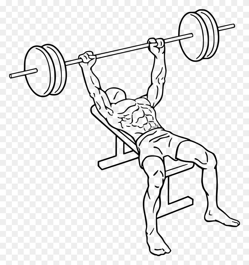 1019x1091 Bench Press Dumbbell Bench Press Diagram, Gray, World Of Warcraft HD PNG Download