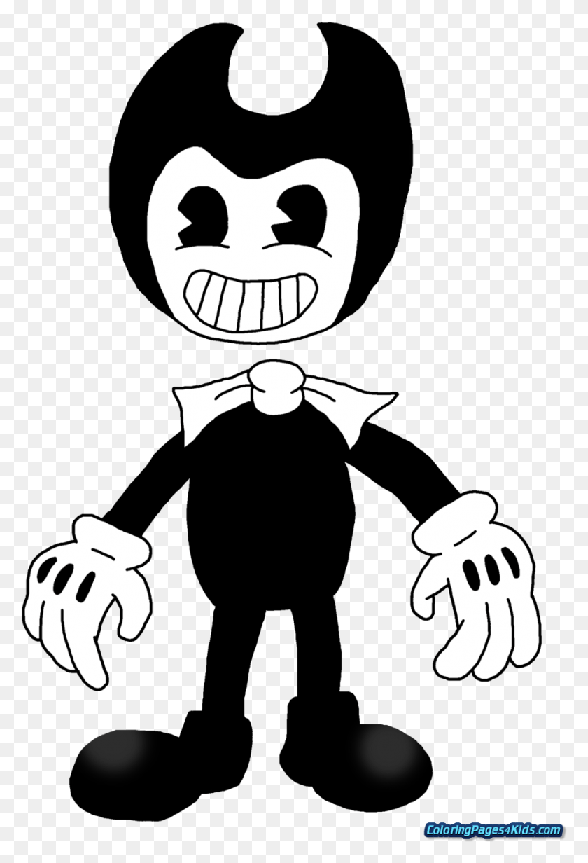 924x1389 Bendy And The Ink Machine Coloring Pages Bendy And The Ink Machine, Stencil, Hand, Bird HD PNG Download