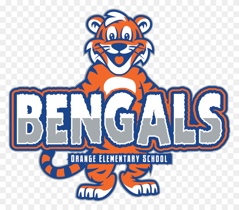 1501x1309 Bengals Logo Orange Elementary School, Texto, Super Mario, Símbolo Hd Png