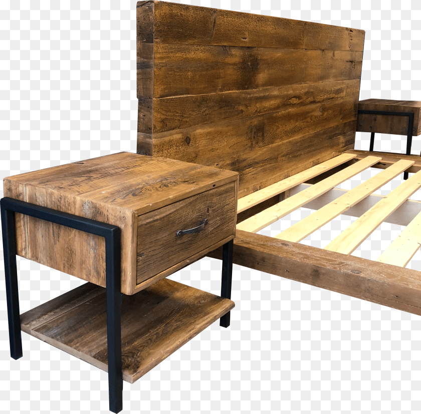 2649x2608 Benjamin Bed Reclaimed Wood Platform Bed Platform Bed Sticker PNG