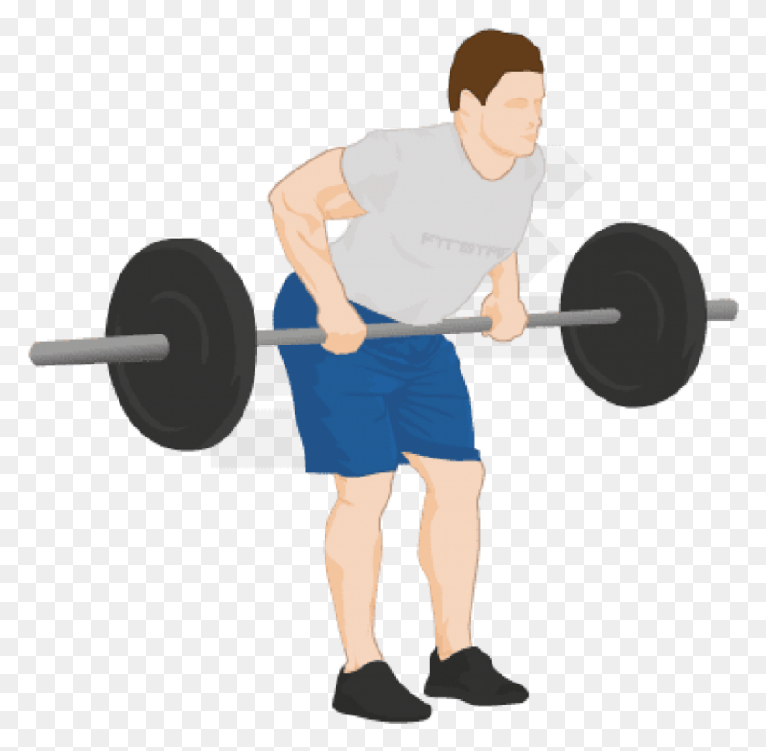 811x795 Bent Barbell Clipart Photo Barbell Row, Person, Human, Working Out HD PNG Download
