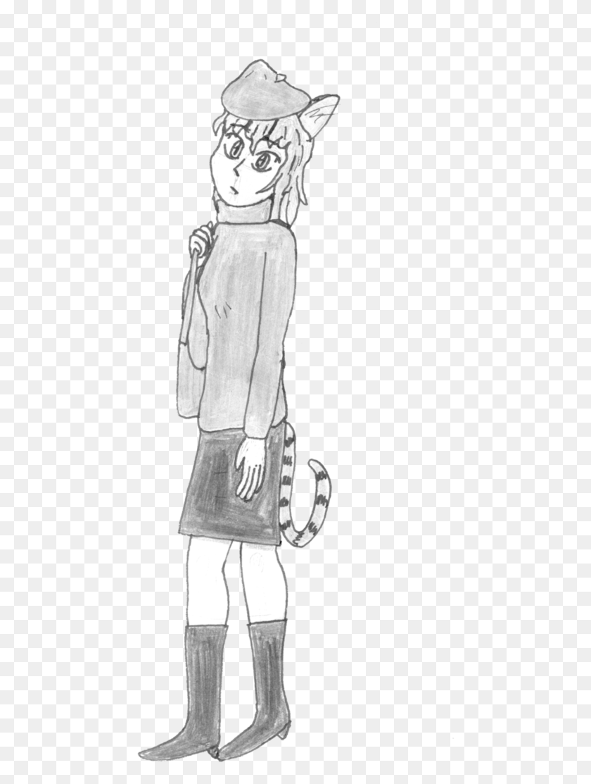 452x1053 Beret Cat Girl Sketch, Persona, Humano Hd Png