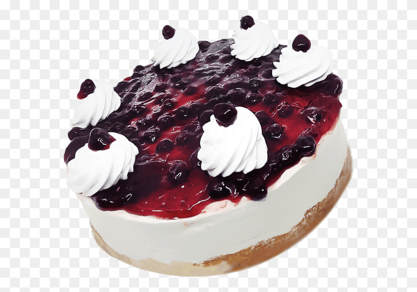 586x529 Berry Cheese Cake, Cream, Dessert, Food HD PNG Download
