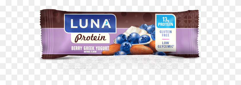 601x236 Berry Greek Yogurt Flavor Luna Bar Protein, Plant, Text, Food HD PNG Download