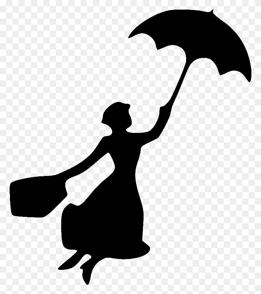 778x889 Bert Mary Poppins Silhouette Youtube Clip Art Mary Poppins Silhouette, Person, Human HD PNG Download