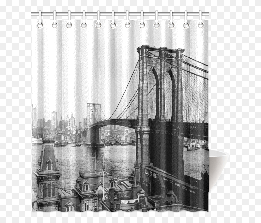 641x658 Best And High Quality Brooklyn Bridge Over East River Monochrome, Building, Metropolis, City HD PNG Download
