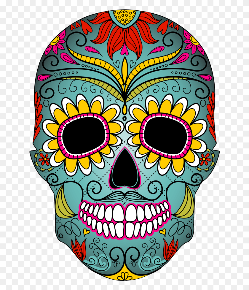 644x917 Best Diy Projects Do It Yourself How Day Of The Dead Skulls, Doodle HD PNG Download