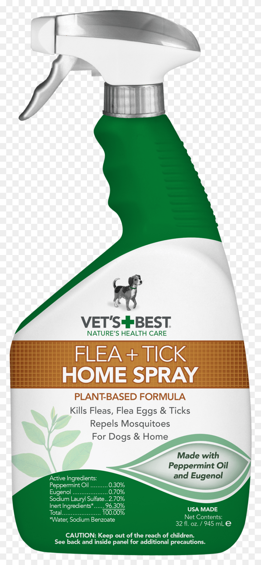 851x1917 Best Flea And Tick Home Spray For Dogs And Home Vets Best Flea And Tick Spray, Bottle, Poster, Advertisement HD PNG Download