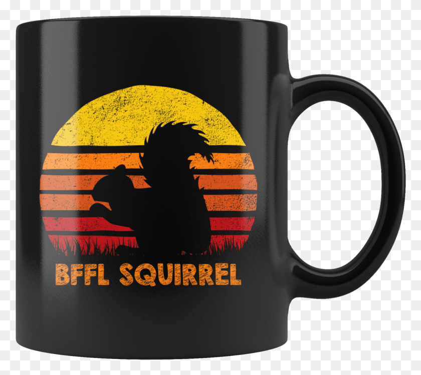 1161x1026 Best Friends For Life Squirrel Bffl Retro Sunset Silhouette Baby Baymax And Groot, Coffee Cup, Cup, Person HD PNG Download