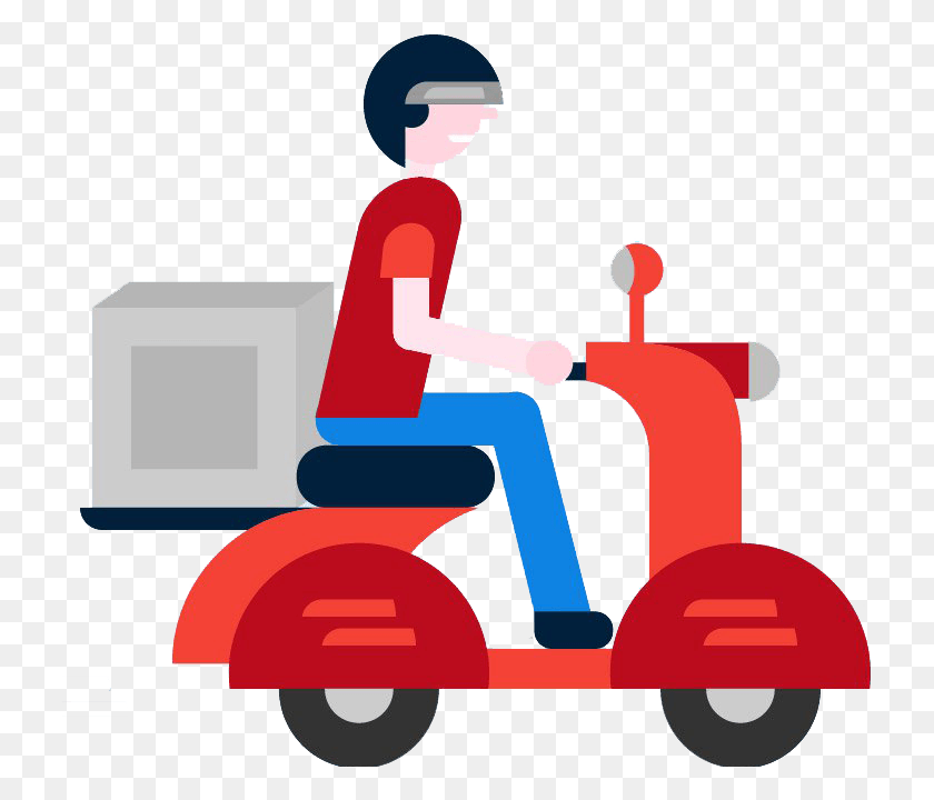 729x660 Best Home Delivery In Dwarka Nirvana Delivery Boy Vector, Vehicle, Transportation, Moped HD PNG Download