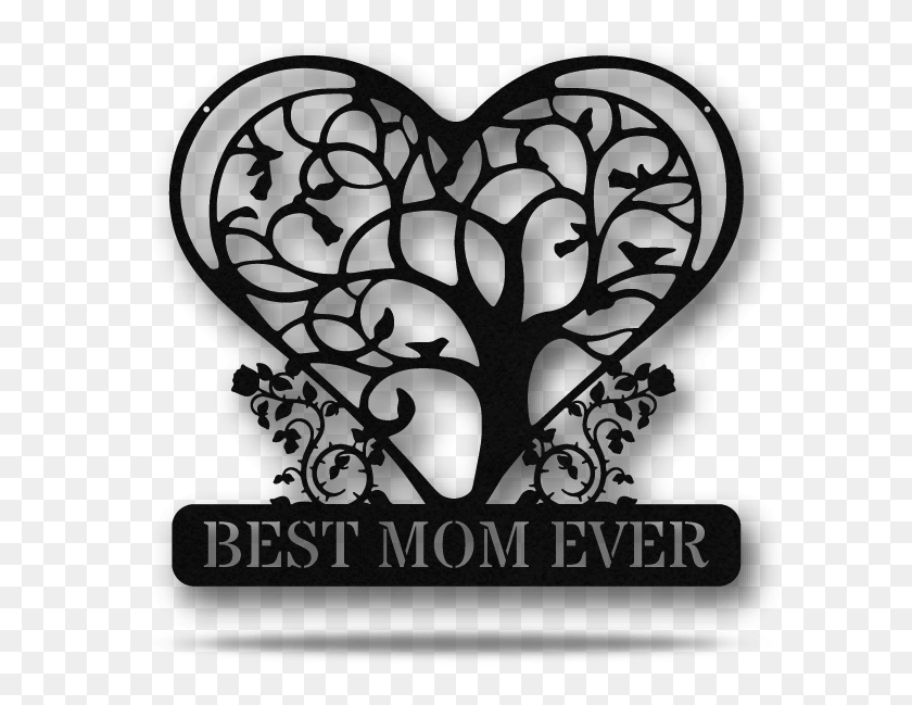 656x589 Best Mom Ever Rose Heart Metal Sign Mother, Rug, Stencil HD PNG Download