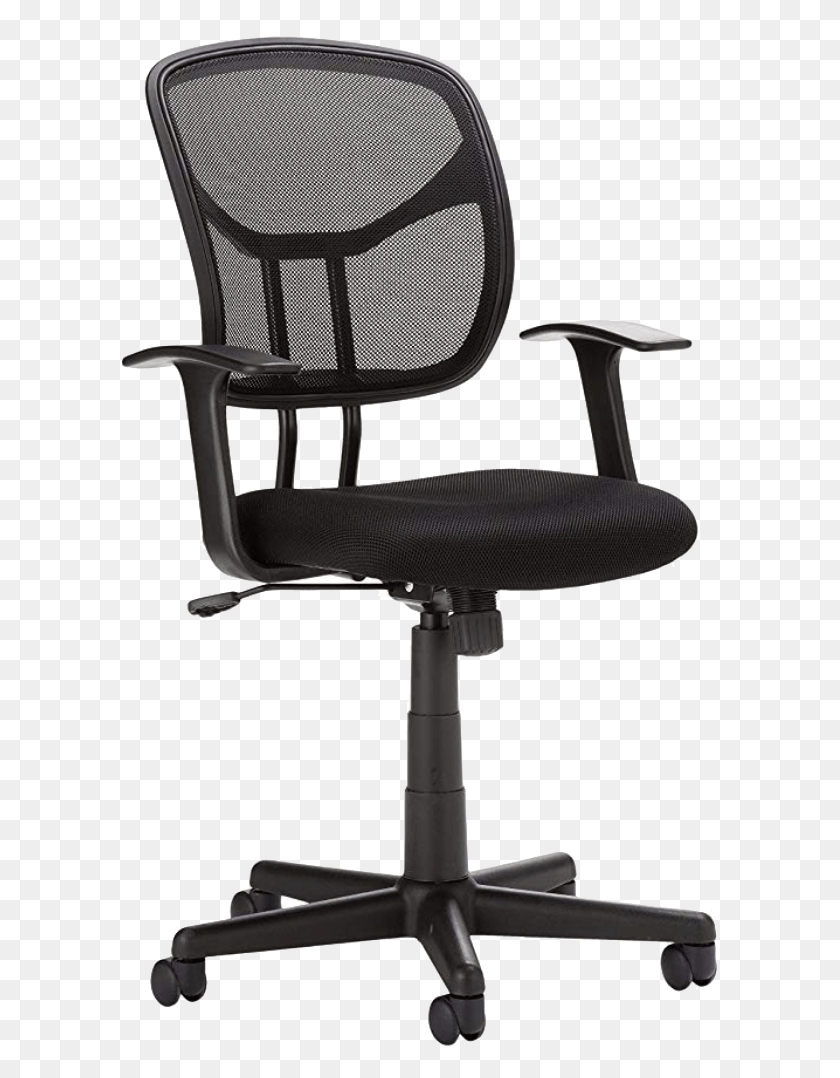 606x1018 Best Office Chairs Under 200 In Amazonbasics Mid Back Black Mesh Chair, Furniture, Armchair HD PNG Download