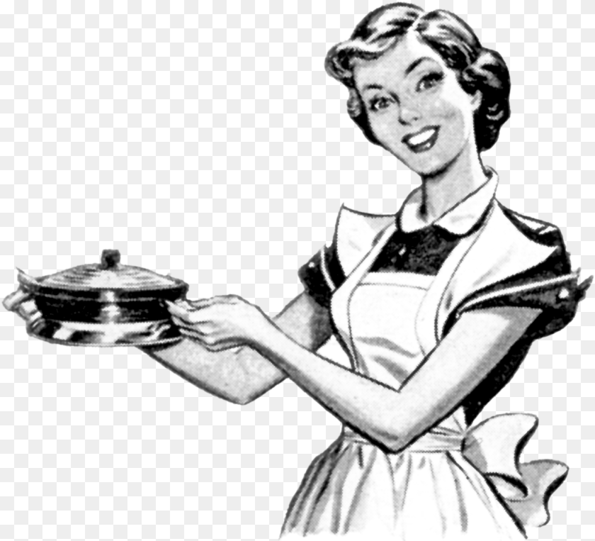 1470x1335 Best Woman Cooking Vintage Woman Cooking Clipart, Adult, Wedding, Person, Female Sticker PNG