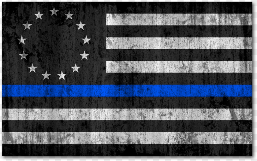 Betsy Ross Flag Thin Blue Line, American Flag PNG