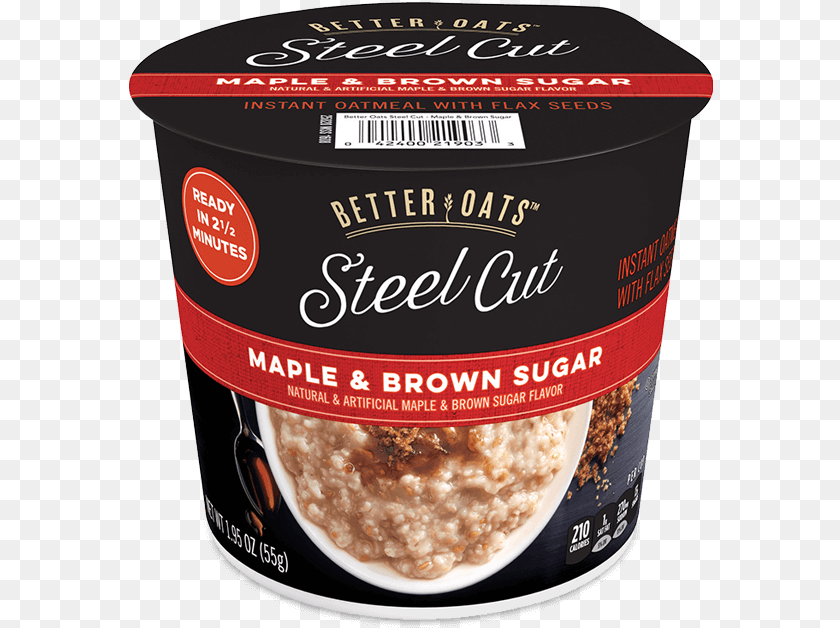 585x628 Better Oats Steel Cut Maple Brown Sugar, Breakfast, Food, Oatmeal, Cream PNG