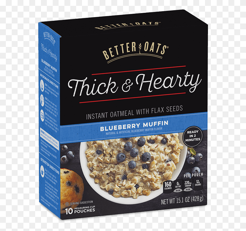 582x728 Better Oats Thick Amp Hearty Blueberry Muffin Instant Better Oats Oatmeal, Breakfast, Food, Plant HD PNG Download