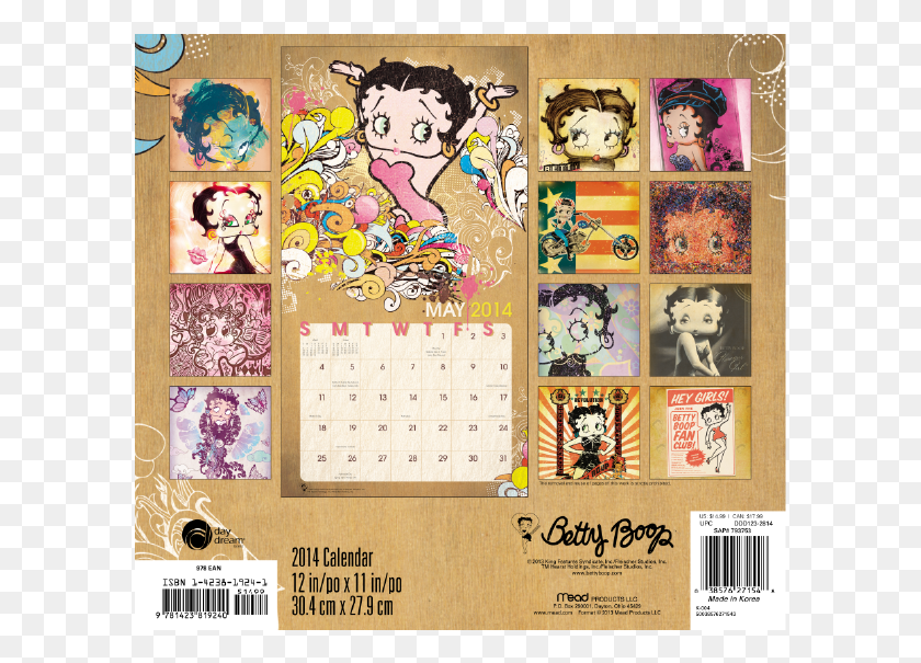 595x545 Betty Boop 2014 Calendar 16 Month Betty Boop, Text, Dog, Pet HD PNG Download