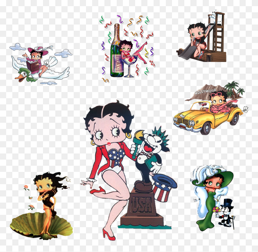 1857x1813 Betty Boop Cartoon, Comics, Book, Car HD PNG Download