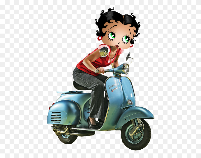 452x599 Betty Boop Scooterville Photo Bettyboopscooterville Vespa Vbb, Motorcycle, Vehicle, Transportation HD PNG Download