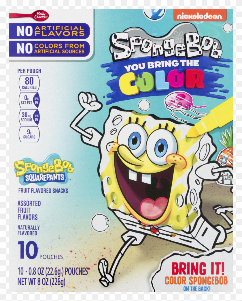 1429x1801 Betty Crocker Sponge Bob Fruit Flavored Snacks Pouches Spongebob Fruit Snacks HD PNG Download