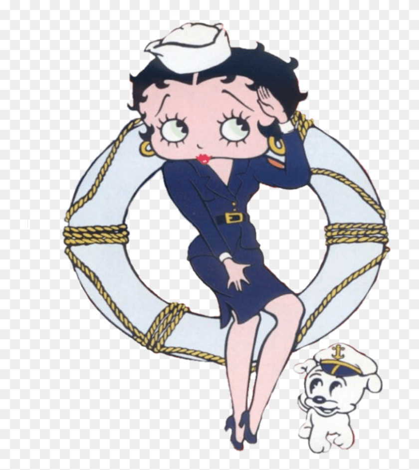 731x882 Betty Loves The Navy Ded Betty Boop, Person, Human, Life Buoy HD PNG Download