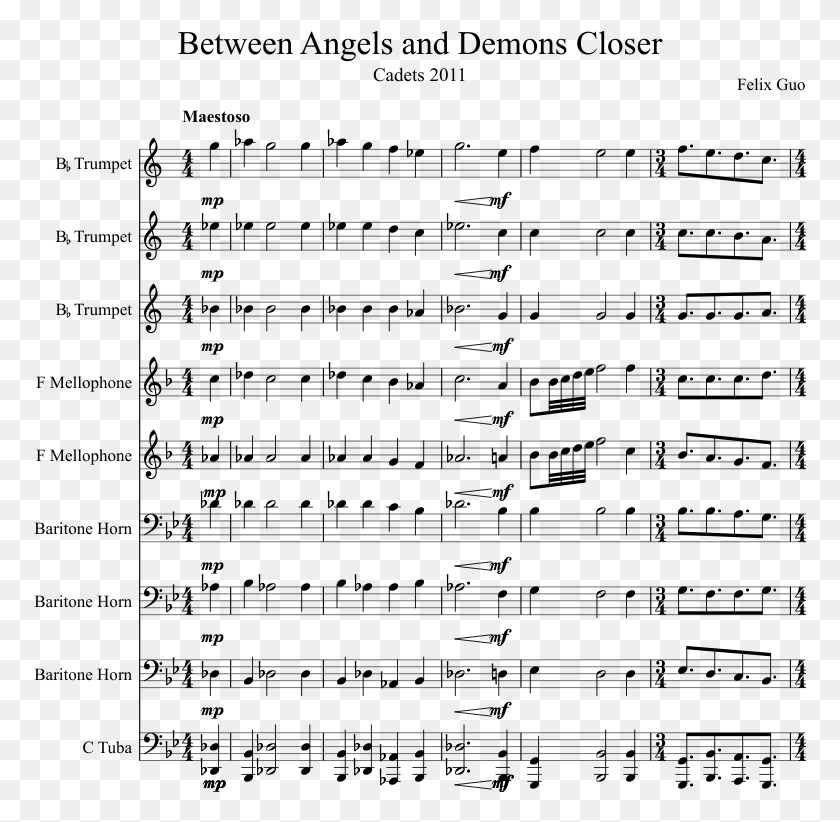 774x762 Between Angels And Demons Closer Sheet Music Composed Canon In D Drum, Gray, World Of Warcraft HD PNG Download