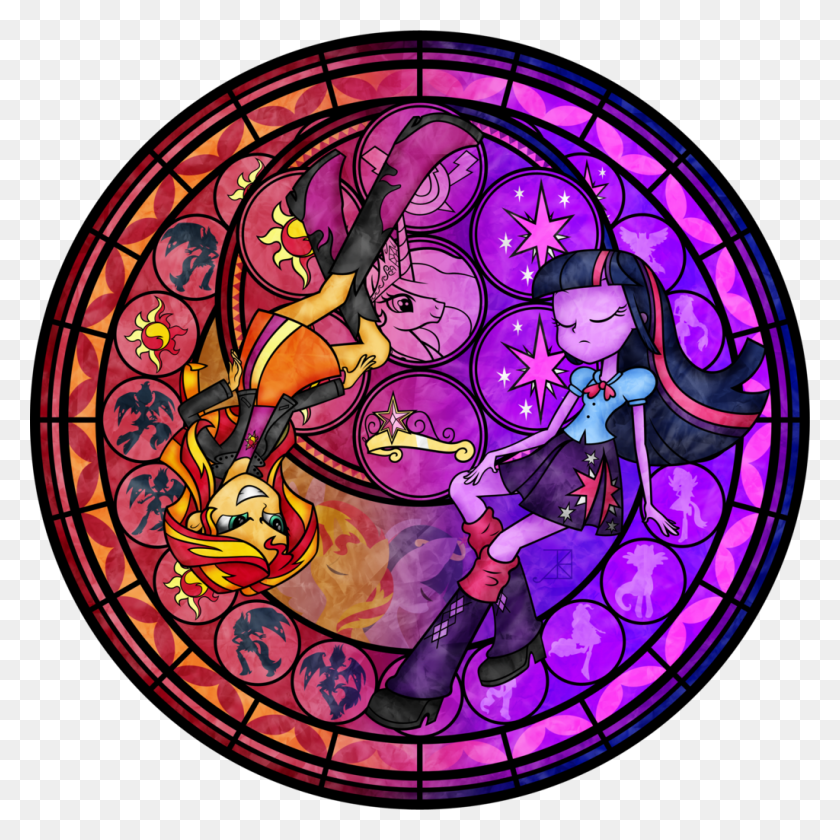 1024x1025 Between Day And Night By Akili Amethyst Kingdom Hearts Mlp Stained Glass HD PNG Download
