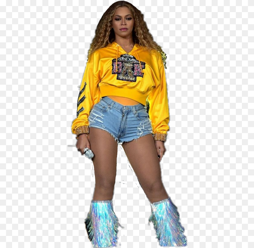 399x820 Beyonce Coachella Beychella Yellow Sticker By Anne Transparent Beyonce, Clothing, Shorts, Adult, Female PNG