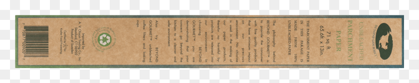 1801x248 Beyond Gourmet Unbleached Parchment Paper 71 Square Wood, Text, Handwriting, Label HD PNG Download