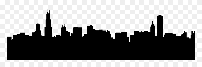 1453x412 Beyond The Park Chicago Skyline Silhouette Outline, Gray, World Of Warcraft HD PNG Download