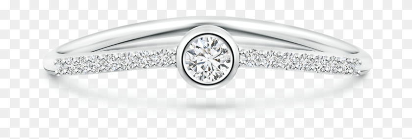 700x223 Bezel Set Lab Grown Diamond Wave Promise Engagement Ring, Accessories, Accessory, Platinum HD PNG Download