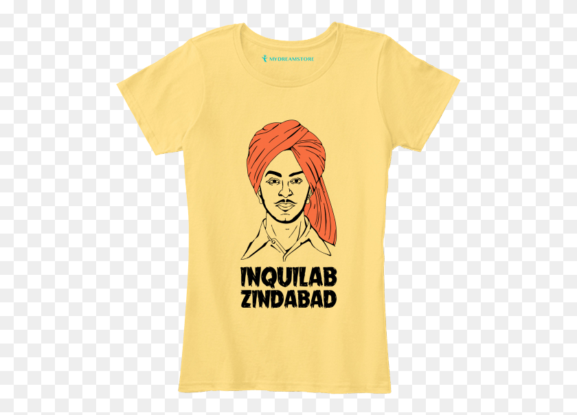 503x544 Bhagat Singh Inquilab Zindabad Bhagat Singh T Shirt, Clothing, Apparel, T-shirt HD PNG Download