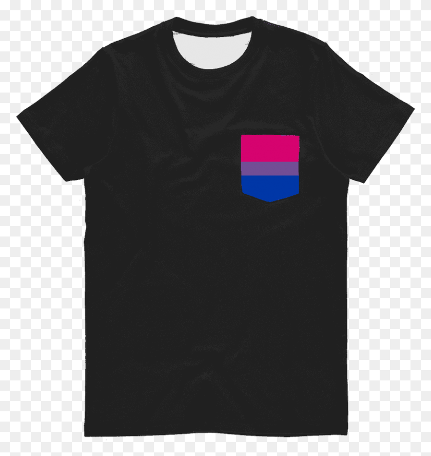 813x863 Bi Pride Ufeffclassic Sublimation Pocket T Shirt T Shirt, Clothing, Apparel, T-shirt HD PNG Download