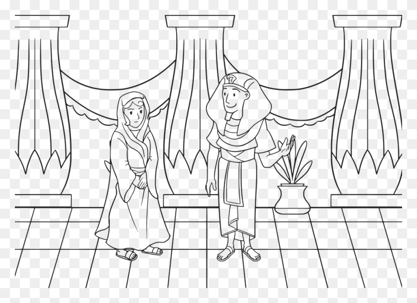 960x678 Bible Christian Comic Characters Eqypt Genesis Sarai And Hagar Colouring Pages, Statue, Sculpture HD PNG Download