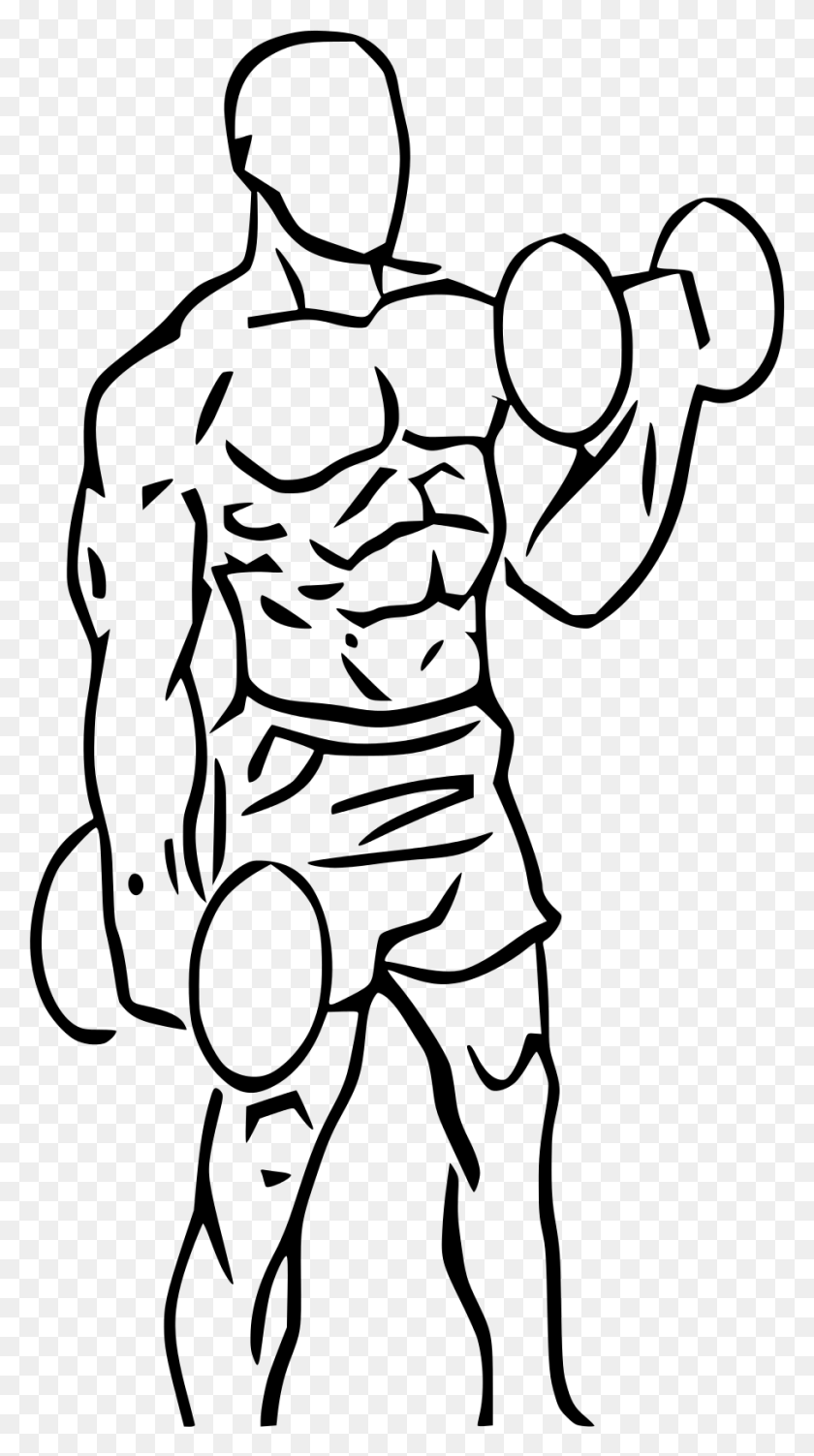 906x1677 Bicep Drawing Male Huge Freebie For Powerpoint Bicep Curl Drawing, Gray, World Of Warcraft HD PNG Download