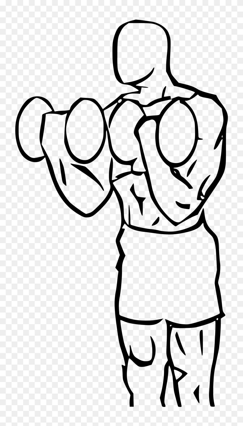 2000x3504 Biceps Curl Squat With Dumbbell, Gray Transparent PNG