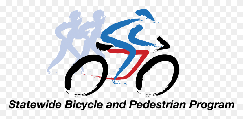 1298x587 Bicycle And Pedestrian Program Logo Hybrid Bicycle, Person, Human, Graphics HD PNG Download