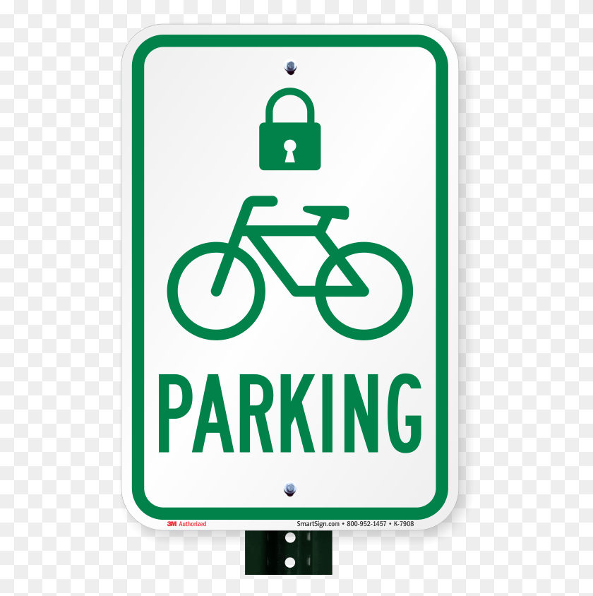 503x784 Bicycle Parking Signs With Lock Symbol Bicycle Parking Sign, Road Sign, Bus Stop HD PNG Download