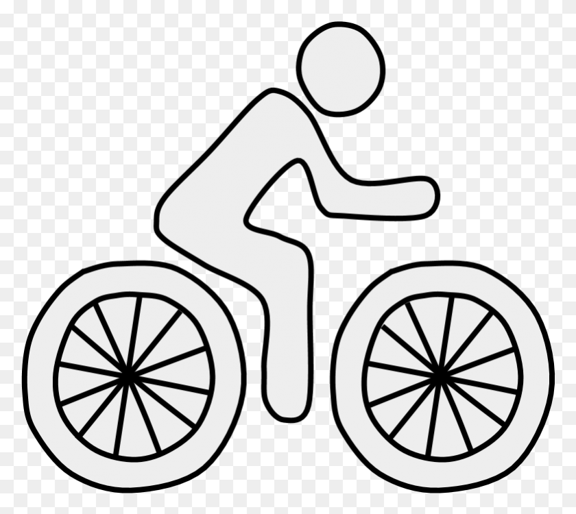 781x691 Bicyclist Bicycle Bicyclist Bicycle Black And Illustration, Vehicle, Transportation, Spoke HD PNG Download