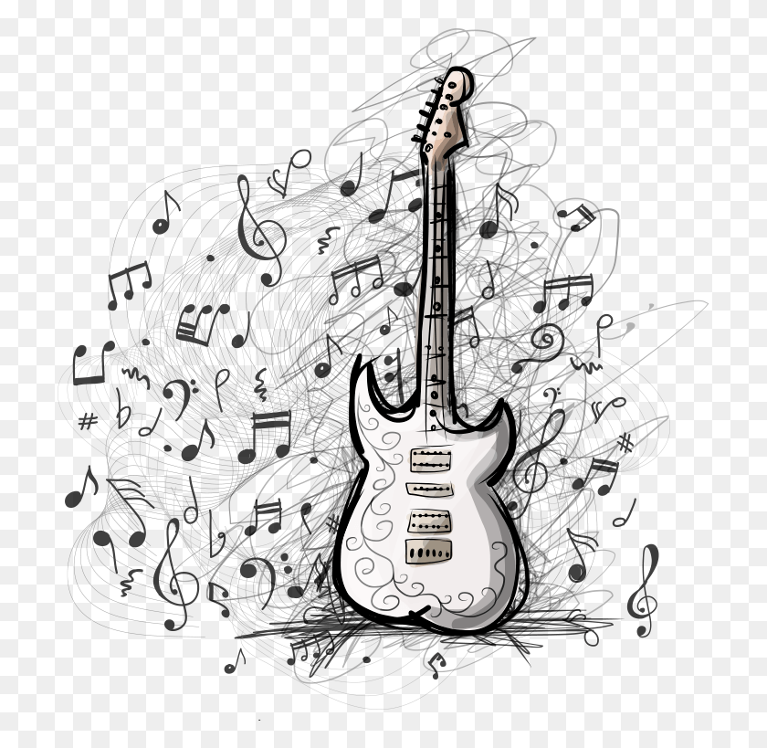 716x759 Bienvenido A Tu Escuela Guitar Sketch Art, Leisure Activities, Musical Instrument, Bass Guitar HD PNG Download