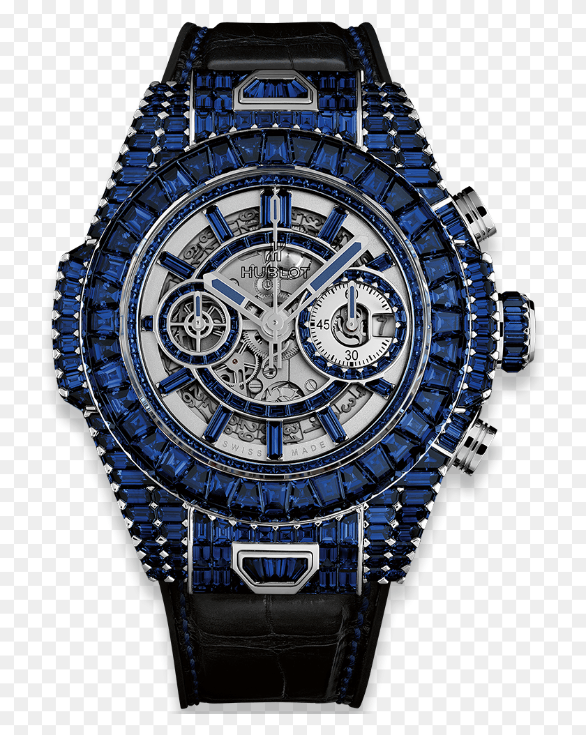 722x994 Big Bang Unico Full Baguettes Blue Sapphires Hublot Baguette, Reloj De Pulsera, Torre Del Reloj, Torre Hd Png