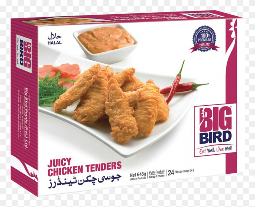 910x728 Big Bird Juicy Chicken Tenders 648 Gm Big Bird Food Pvt Ltd, Жареный Цыпленок, Наггетсы, Плакат Png Скачать