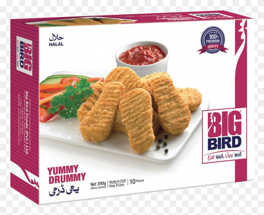 906x728 Big Bird Yummy Drummy 390 Gm Big Bird Food Pvt Ltd, Nuggets, Fried Chicken, Ketchup HD PNG Download