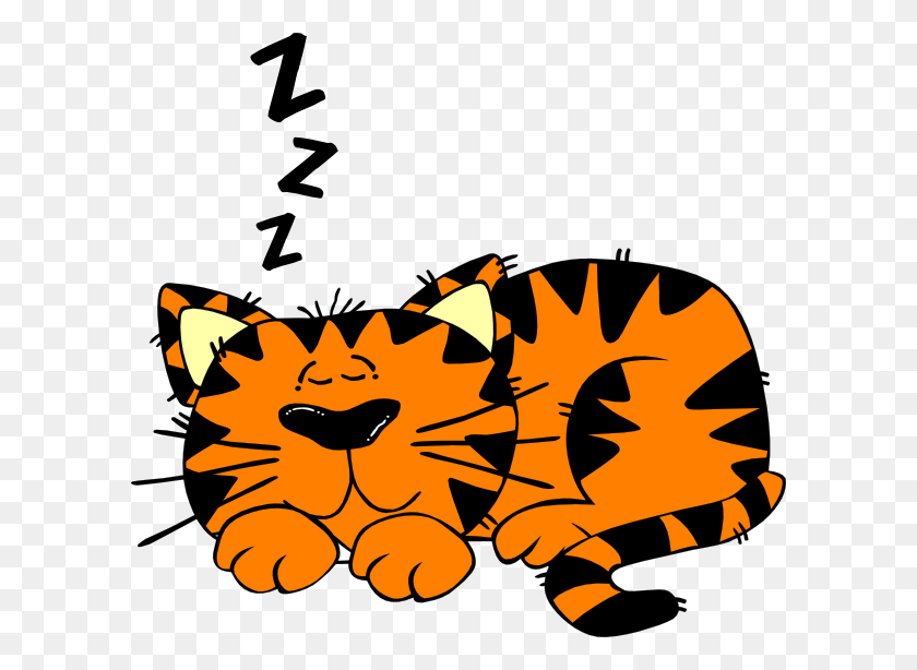 600x554 Big Cat Sleepy Cat Clipart Sleeping Cat Clipart Transparent, Pillow, Cushion, Symbol HD PNG Download