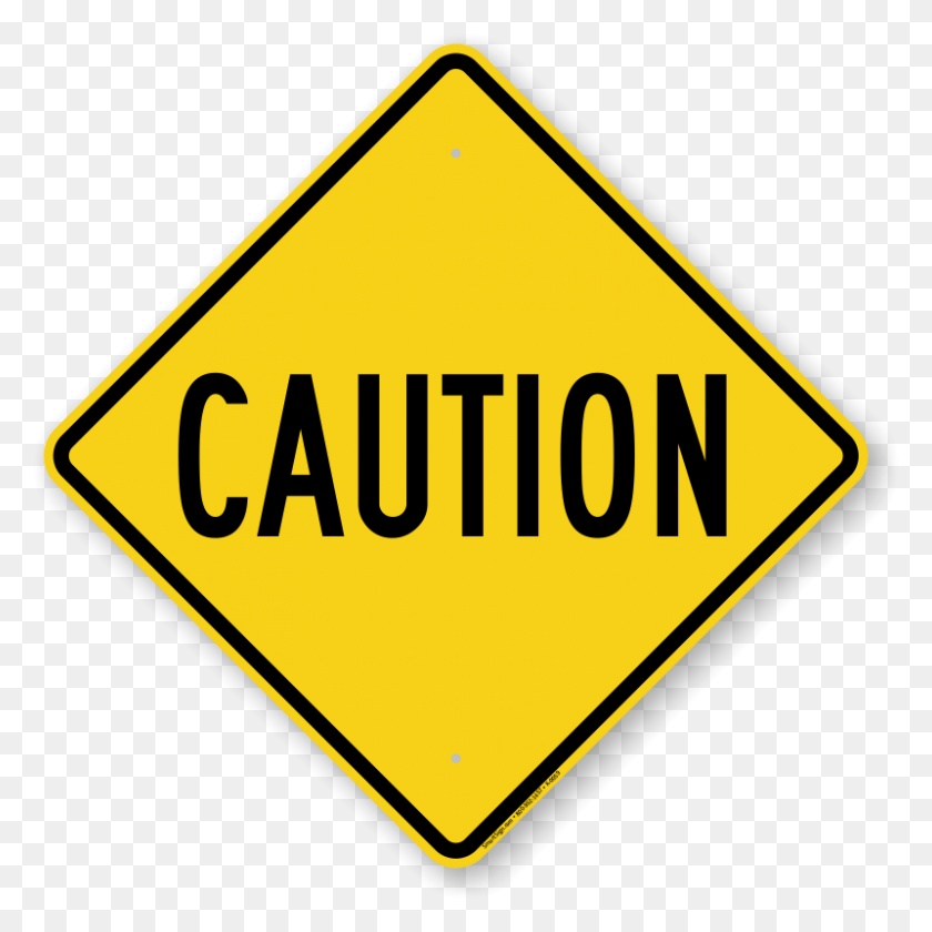 800x800 Big Caution Sign Caution Signs, Road Sign, Symbol, Stopsign HD PNG Download