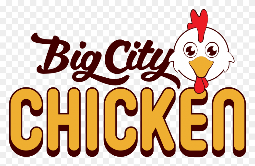 800x500 Логотип Big City Chicken Logo Большая Курица, Текст, Алфавит, Еда Hd Png Скачать