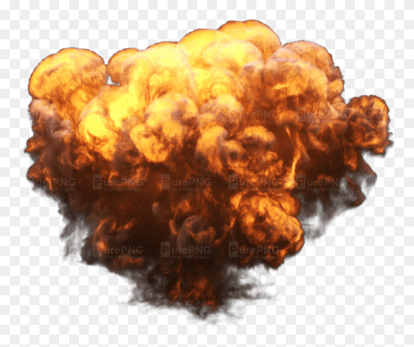 850x703 Descargar Png / Gran Explosión Con Fuego Y Humo Png